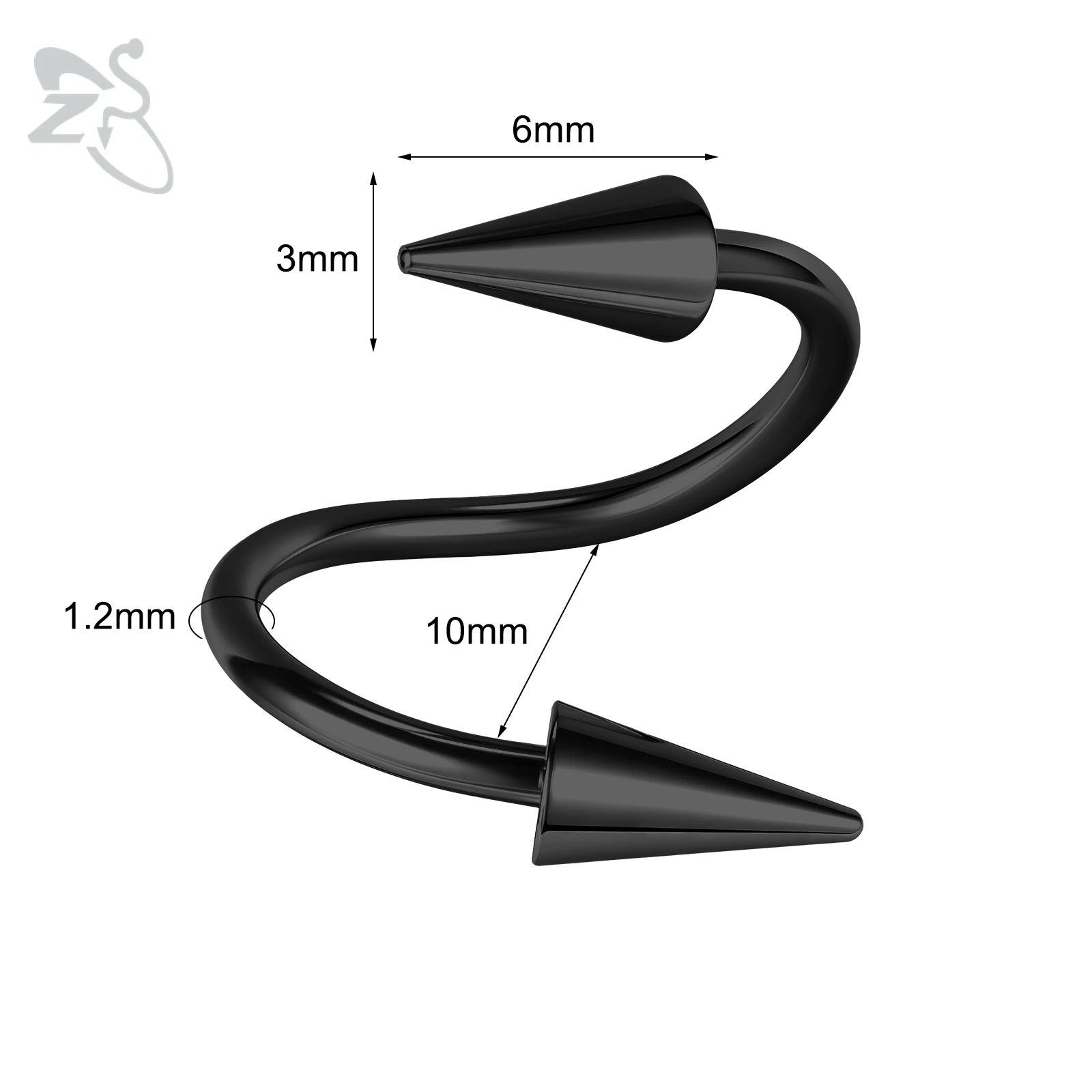 Black-10X3X6mm