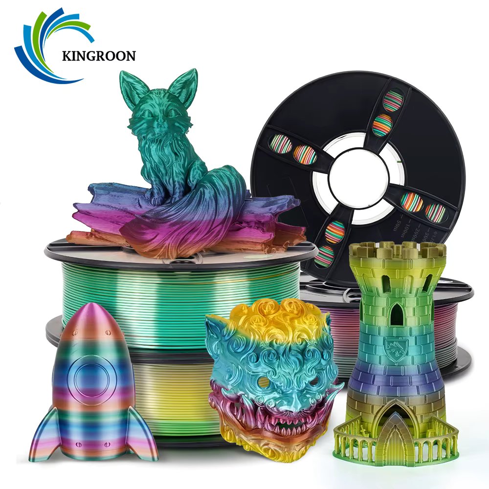 Silk PLA Rainbow 3D Printer Filament 1.75mm SILK PLA Multi Color Set 3D Filament 1kg/roll Candy/Universe/Macaron/Forest For FDM