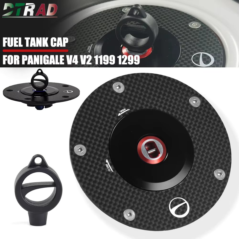 New Style For DUCATI Streetfighter Panigale V4 V2 899 959 1199 1299 Carbon Fiber Fuel Tank Cap Key Cover Motorcycle Accessories
