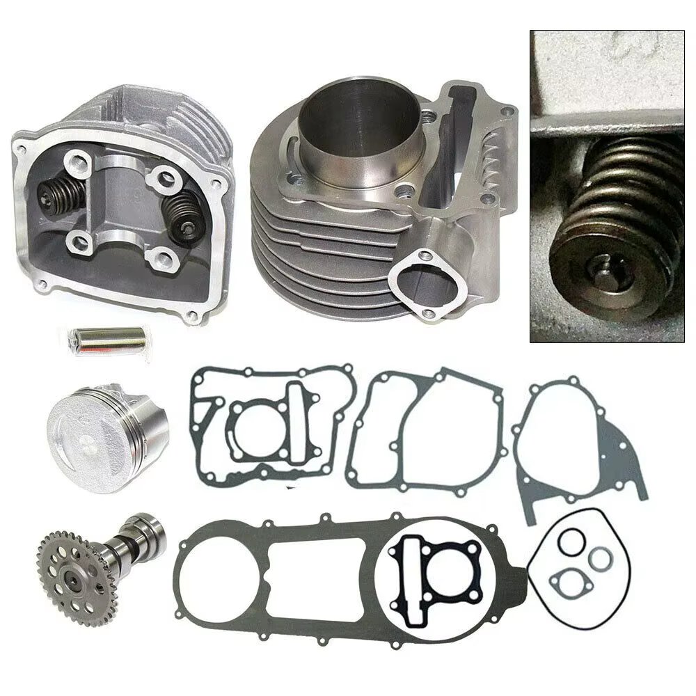 For GY6 150cc Scooter ATV 61mm Big Bore Cylinder Kit Camshaft Cylinder Head Gaskets