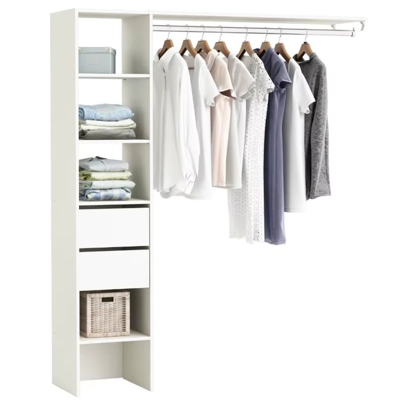 White Duo Wall Dressing Cabinet Bedroom Youth Bedroom Modern 187x156.5x40 cm