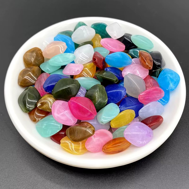 20pcs/lot 13x16mm Imitation Natural Stone Clouds Effect Acrylic  Beads For Jewelry Makeing Bracelet necklace DIY Accessory #Ro02