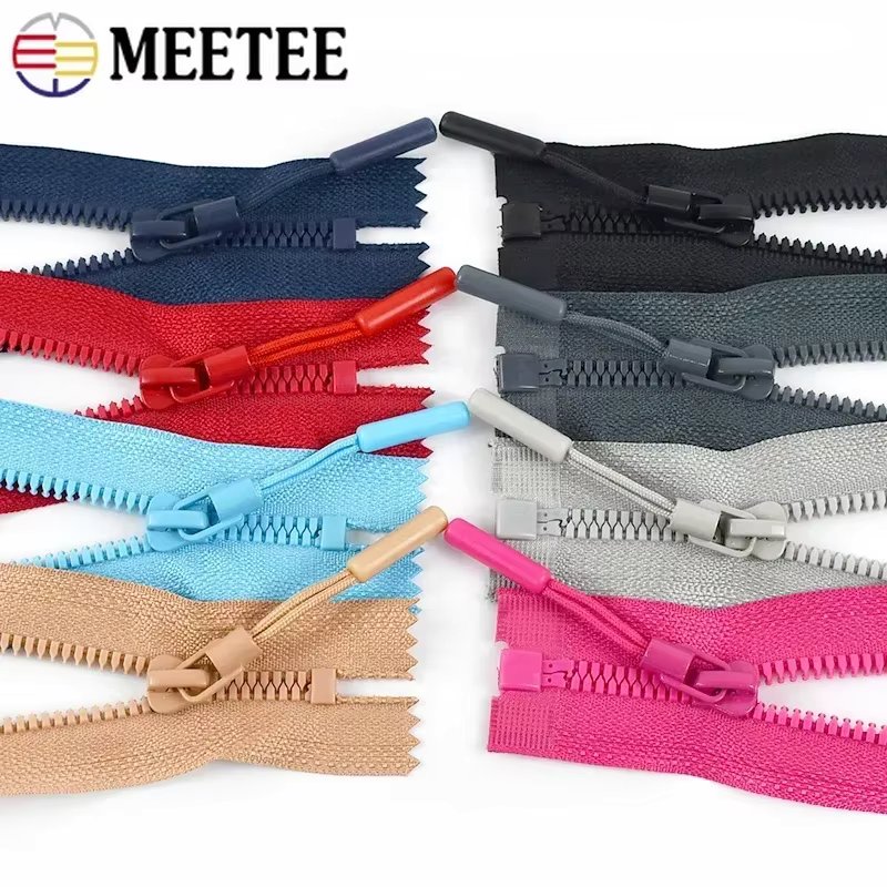 Meetee 2/5/10Pcs 5# Resin Zipper 15/18/25cm Close-End 40-80cm Open-End Sewing Zippers Bag Jacket Zips Closures DIY Accessories