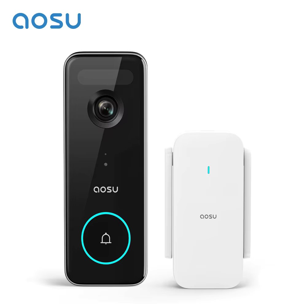 AOSU 5MP Ultra HD WiFi Video Doorbell Outdoor Camera PIR Motion Detection 2-Way Audio IP66 Wireless Door Bell Support Alex