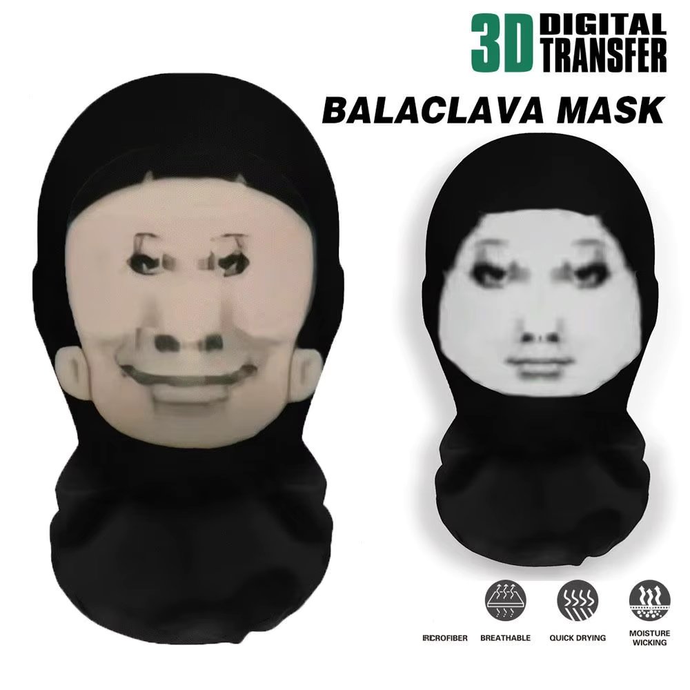 New 3D Funny Full Face Mask Cosplay Breathable Expression Pack Mask Unise Mesh Elastic Mesh Full Face Masks Headgear Mesh Mask
