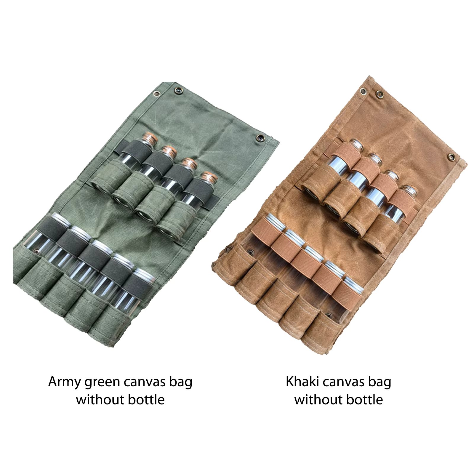 9-hole Seasoning Bottle Storage Bag Foldable Canvas Picnic Seasoning Can Bags Large Capacity Portable Waterproof BBQ Accessories
