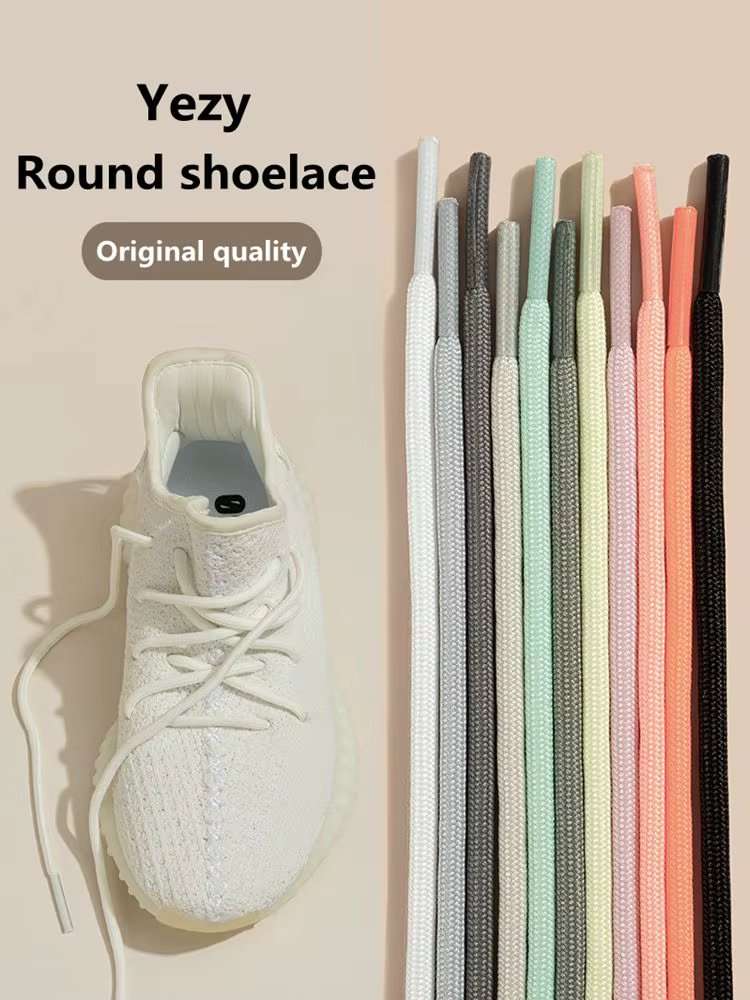 1 Pair New Round Shoe laces for Sneakers Yezy 350 Original Shoelaces for Shoes Polyester Solid Off White Laces Sport Shoestrings