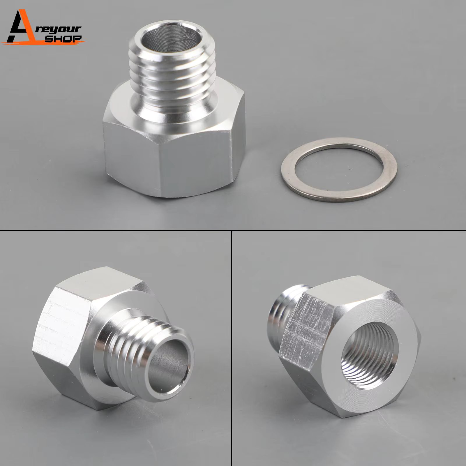 Areyourshop M12X1.5Mm To 1/8 Npt Ls Engine Oil Pressure Sensor Adapter Stainless Steel Car Accessoriess Parts