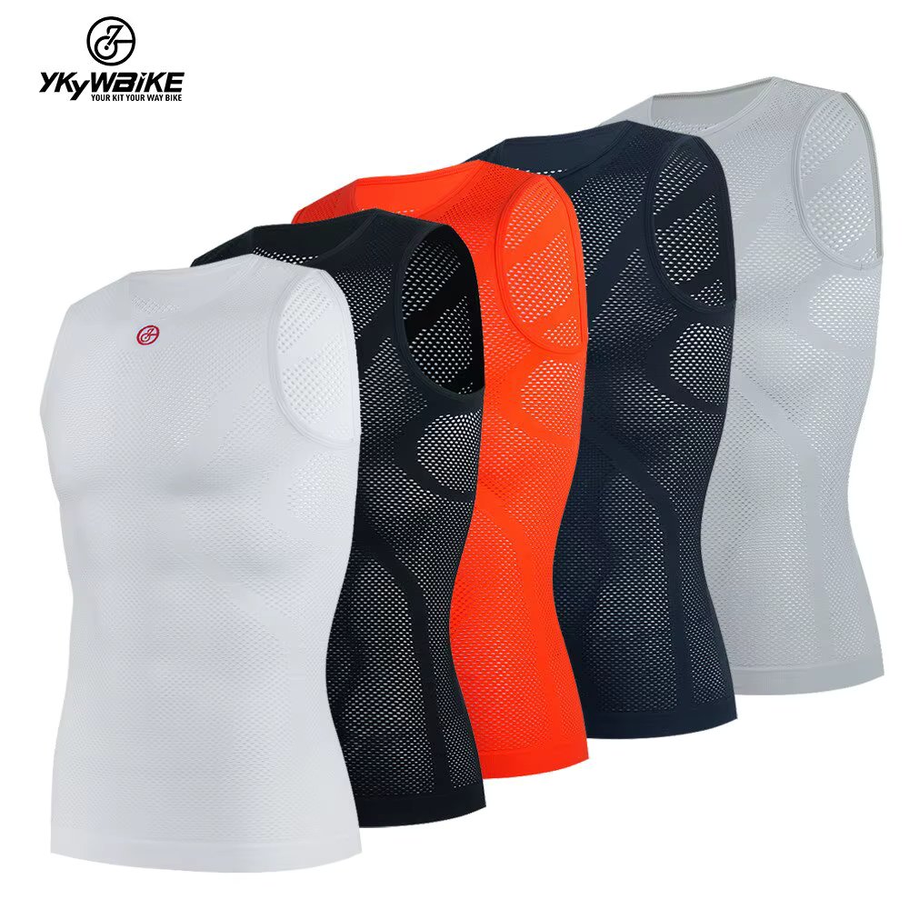 YKYWBIKE Cycling Vest High Elastici Cycling Base Layer Jersey MTB Road Bike Bicycle Vest Running Sport Cycling Underwear 4Color