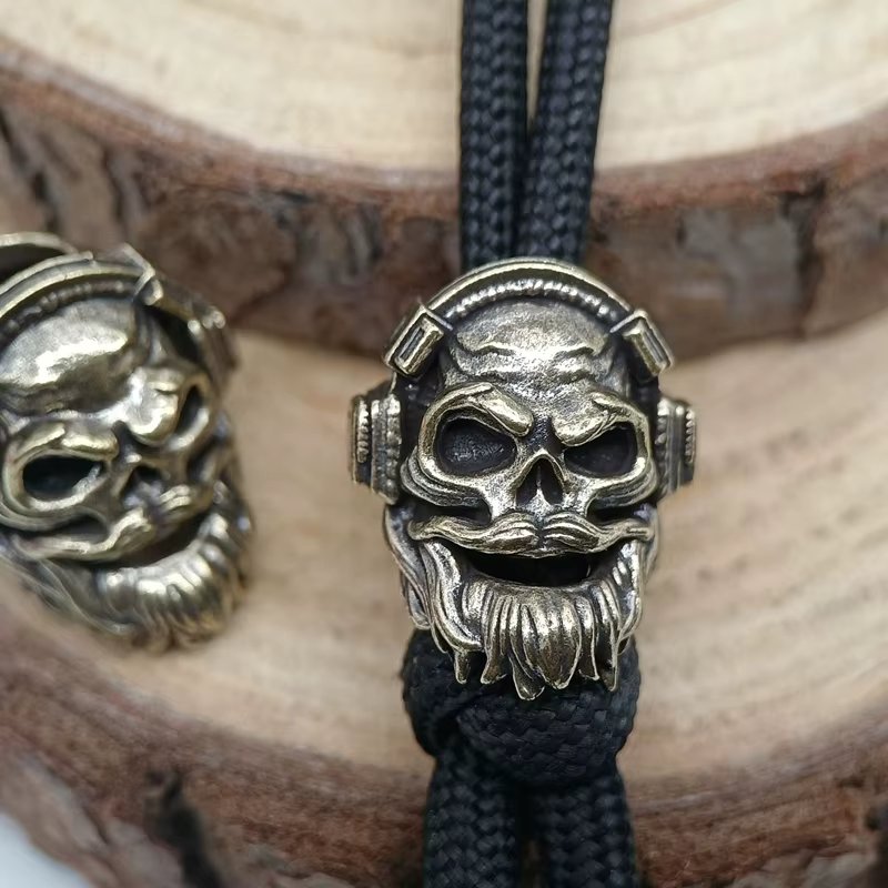 Cute Owl Brass Knife Bead EDC Outdoor DIY Paracord Woven Bracelets Accessories Lanyard Pendant Umbrella Rope Flashlight Hangin