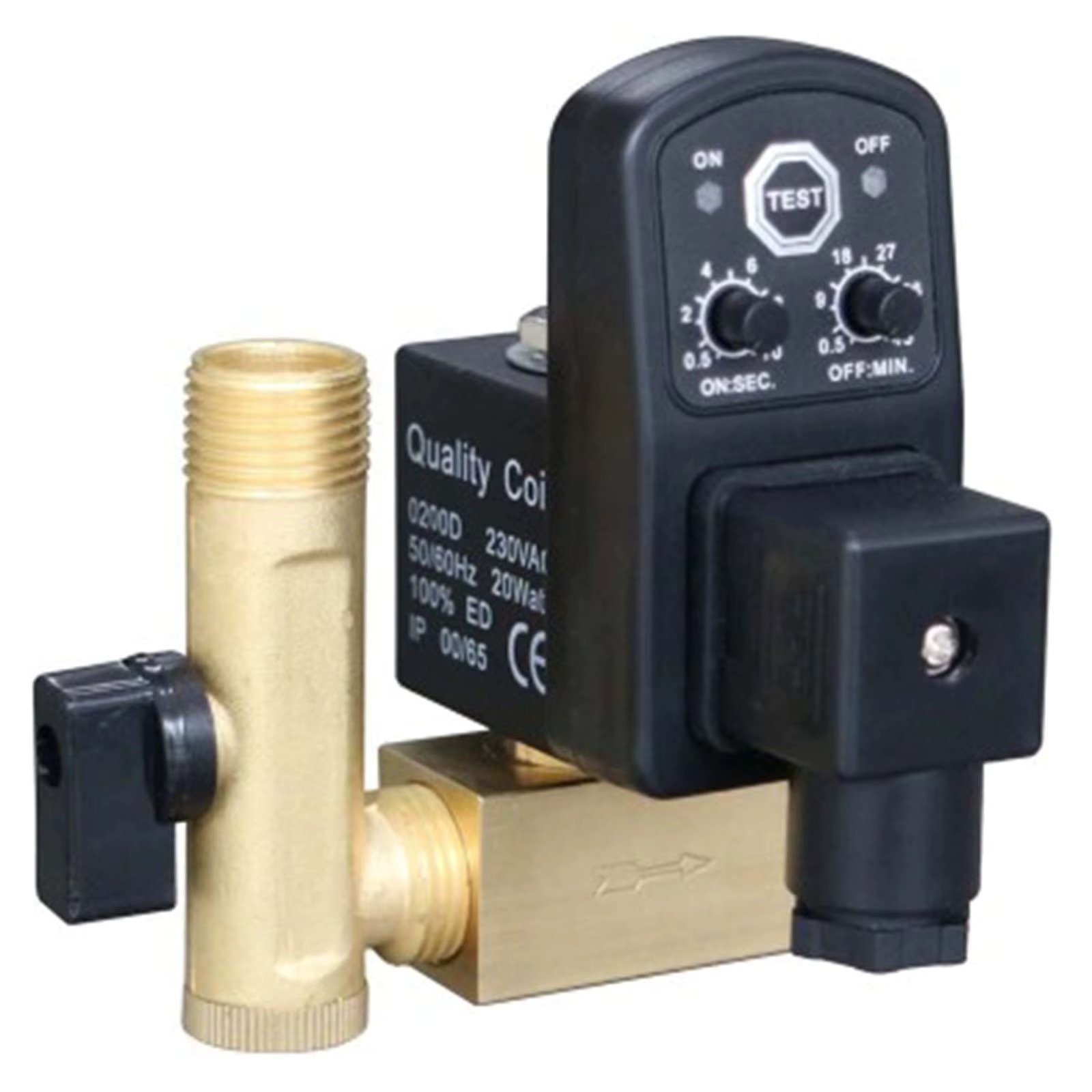 110V/220V/380VAC 24VDC 1/2"BSP Brass/Plastic Auto Electronic Drain Timer Water Valve Air Compressor Split Type IP65