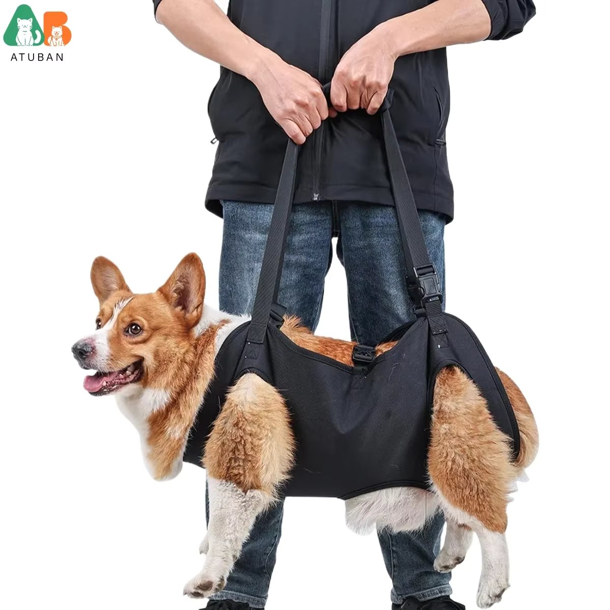 Dog Lift Harness Adjustable Full Body Support Dog Sling Breathable Straps for Assisted Mobility Dog Legs Hip Rehabilitation Lift