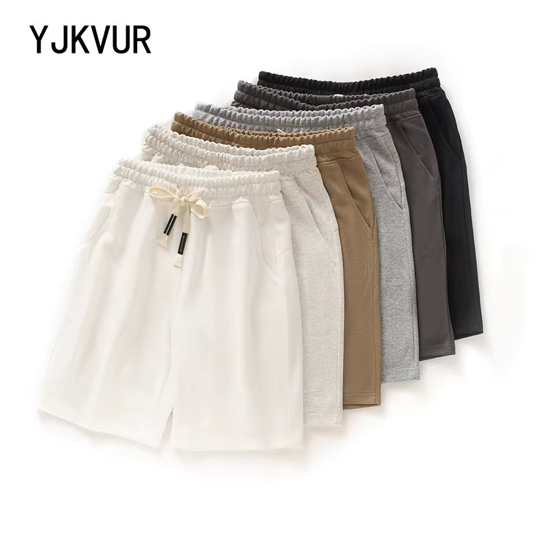 YJKVUR Summer Drawstring Shorts Men's Clothing Casual Jogger Basketball Sweathshorts Plus Size Workout Gym High Quality Shorts