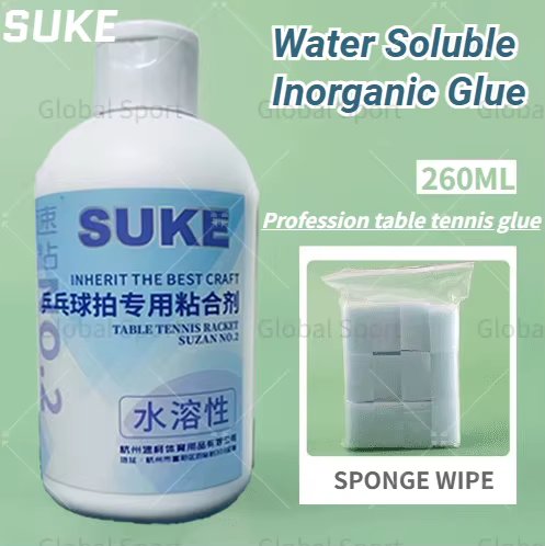 SUKE Table Tennis Glue 260ML Water Glue for Table Tennis Racket Ping Pong Bat ITTF Approved Professional Accessories Adhesives