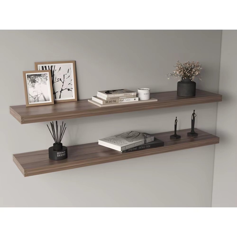 Ecco 47" Wide  Floating Shelves Set  2 Shelves for Wall Decor for Bedroom Bathroom Storage Shelves Book Shelves for Living Room