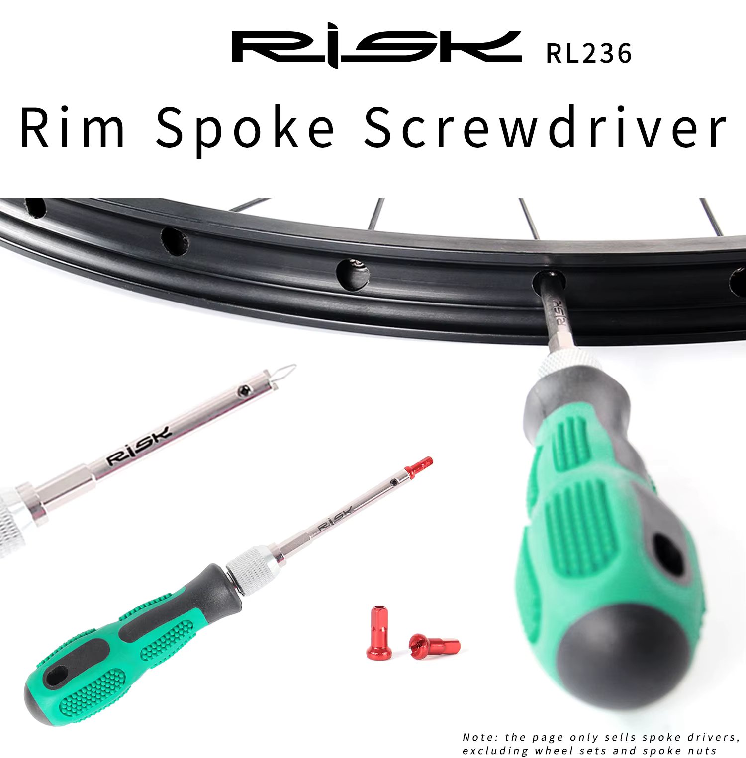 RISK Bicycle Rim Spoke Screwdriver Tool Bike Spoke Cap Mounting Driver Removal Insertion Tools Cycling Repair Tool RL236