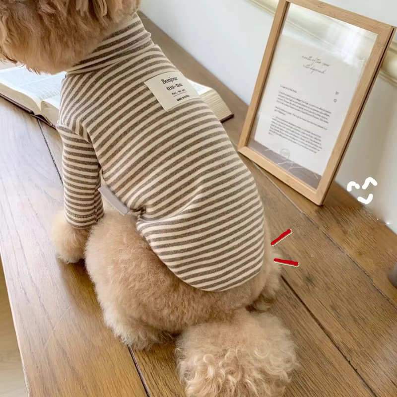 Ins Pet Dog Hoodies Winter Warm Dog Clothes for Small Dogs Kitten Puppy Costumes Pet Striped Dog Shirt Chihuahua Sweatshirt