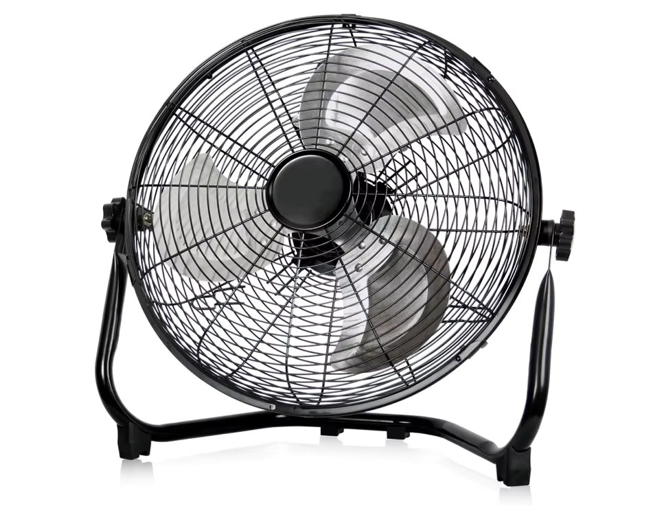 14 Inch High Velocity Floor Fan 3-Speed 360° Adjustable Tilting Powerful Airflow for Home,Residential Use, Black