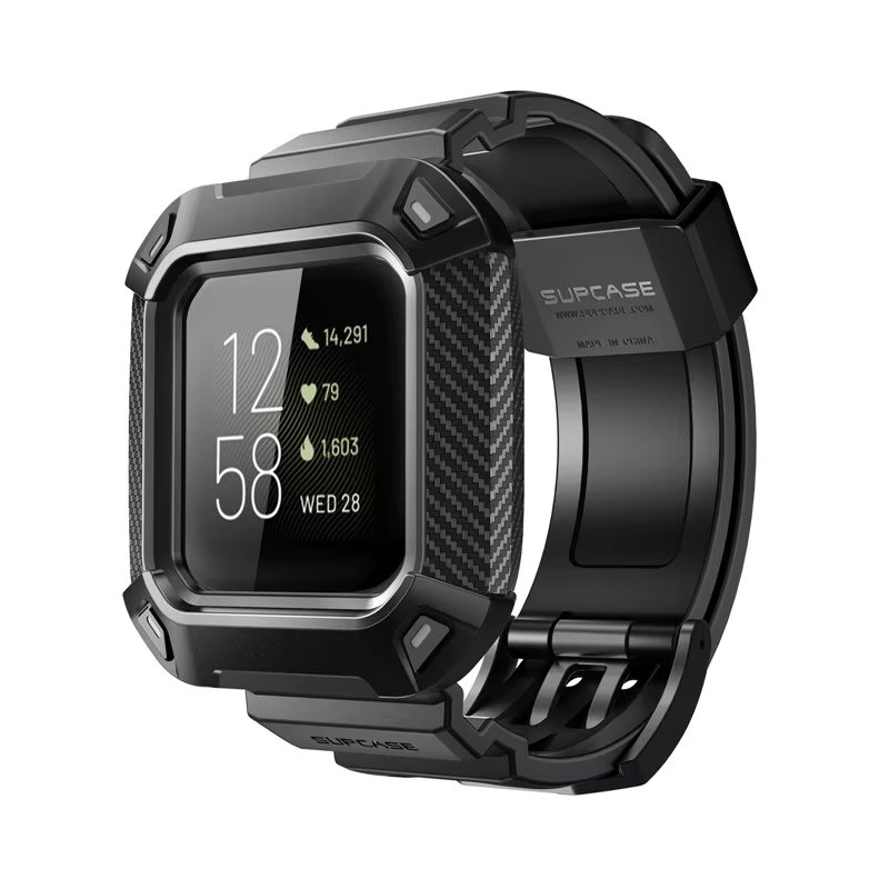 SUPCASE UB Pro Rugged Case Strap Watch Bands For Fitbit Versa 3 / Fitbit Sense Protective Wristband Case Cover Band with Strap