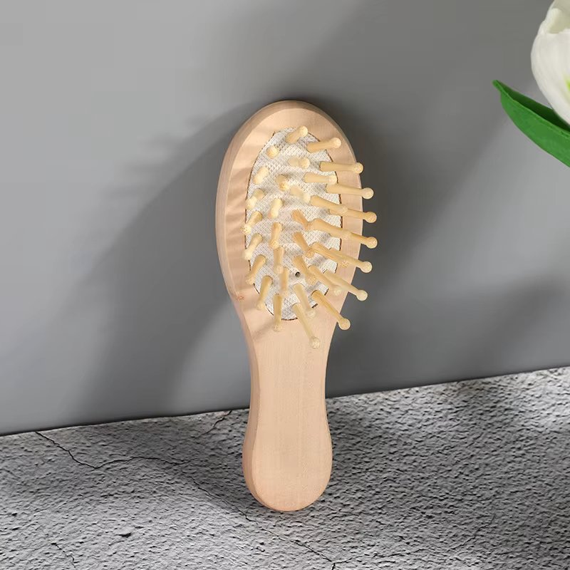 Eco Bamboo Hair Brush Nature Wooden Anti-Static Detangle Brush Hair Scalp Massage Comb Air Cushion Styling Tools for Women Men