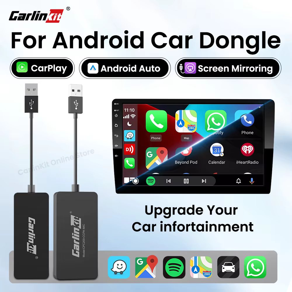 CarlinKit CarPlay Android Auto Wireless Dongle USB Auto Connect Screen Mirroring for Modified Android Radio Multimedia BLE Wifi