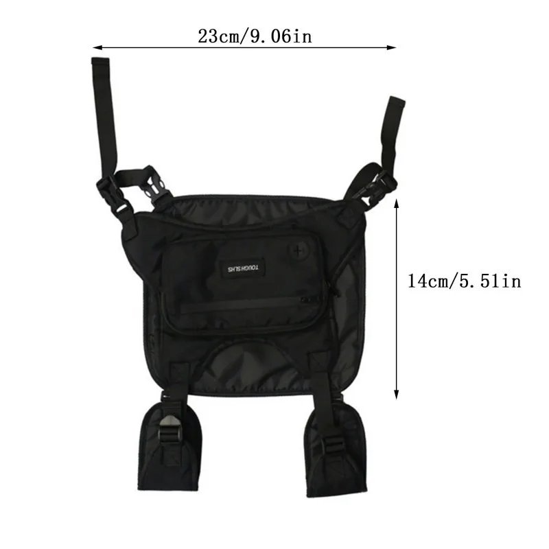 Tactical Vest Chest Bag Hip Hop Streetwear Fashion Large Capacity Functional Waist Bag Sports Casual Oxford Bag for Men Women
