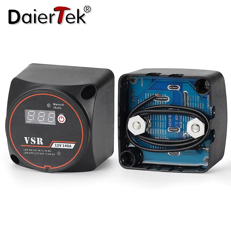 DaierTek Smart Dual Battery Smart Isolator 12V 140A Digital Voltage Sensitive Relay VSR Split Charge For Camper Car RV