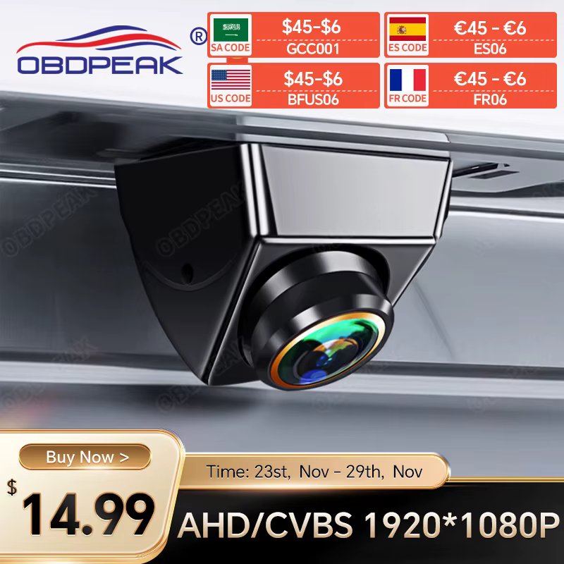 AHD 1920x1080P CVBS Night Vision 12V IP68 Waterproof 170° Degree Fisheye Golden Lens Full HD Vehicle Backup Car Rear View Camera