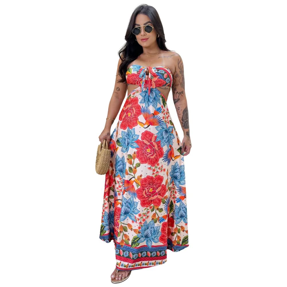 Tropical Araras Alana Long Dress