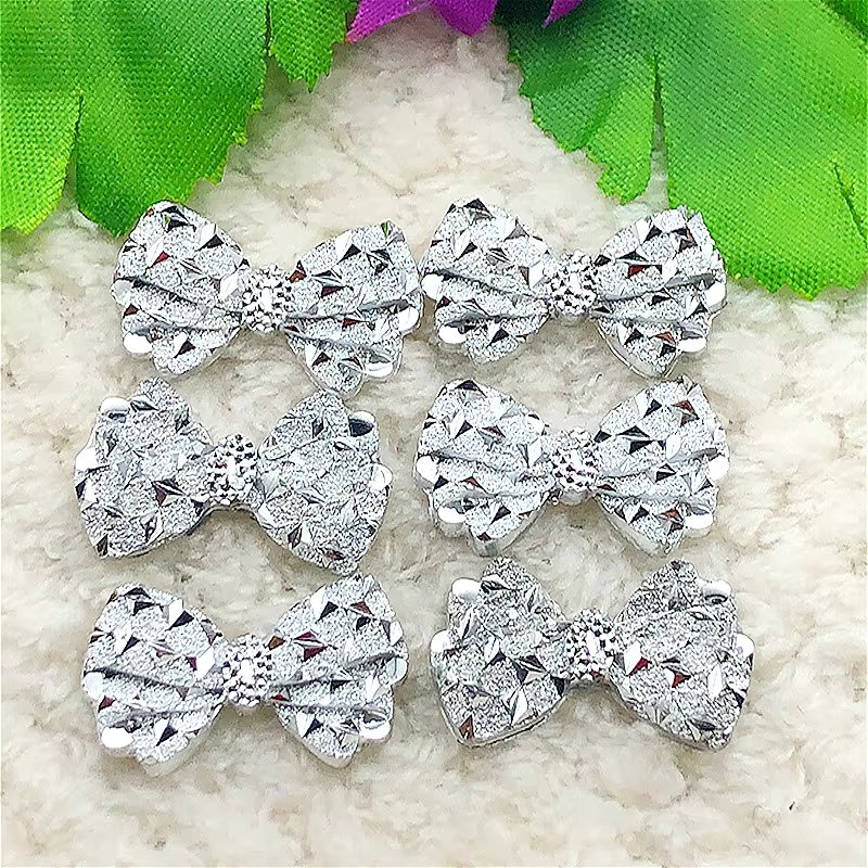 20PCS14mm*22mm White Flatback Bow Tie Resin Rhinestone DIY Decoratio