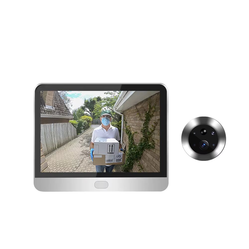 Battery-Mini Wifi Peephole 1080P 2.4G Automatic Sensing Door Eye Camera 4.3-inch Digital Access Control Video Door Chime