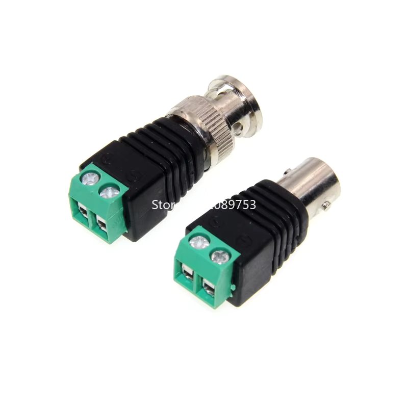 2PCS Mini Coax BNC Connector Male&Female UTP Video Balun Connector BNC Plug DC Adapter For CCTV Surveillance Camera CCTV System