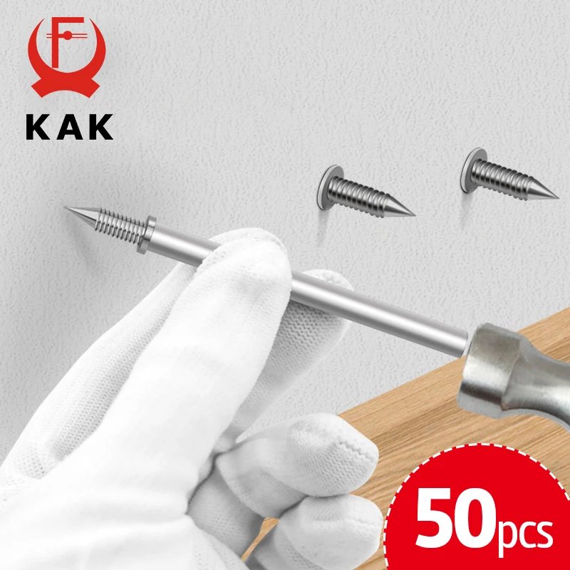 KAK 50pcs Double-Headed Skirting Thread Seamless Nail Invisible Screws Nail-Specific Sleeve Tool Double-Headed Nails Hand Tools