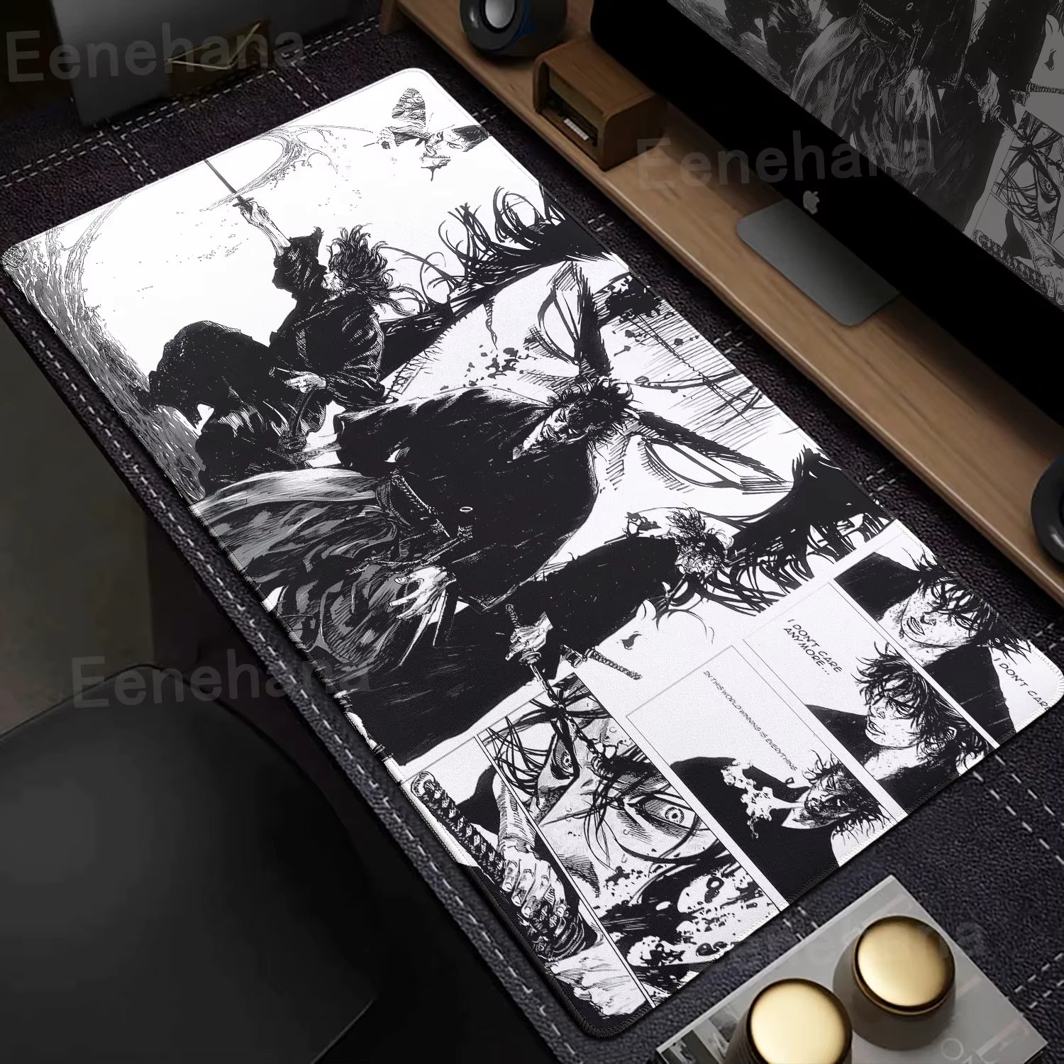 Samurai MousePad Computer Laptop Wanderer Miyamoto Musashi Desk Pad Xxl Comic Mouse Pad PC Gamer Pad Computer Game Accessories