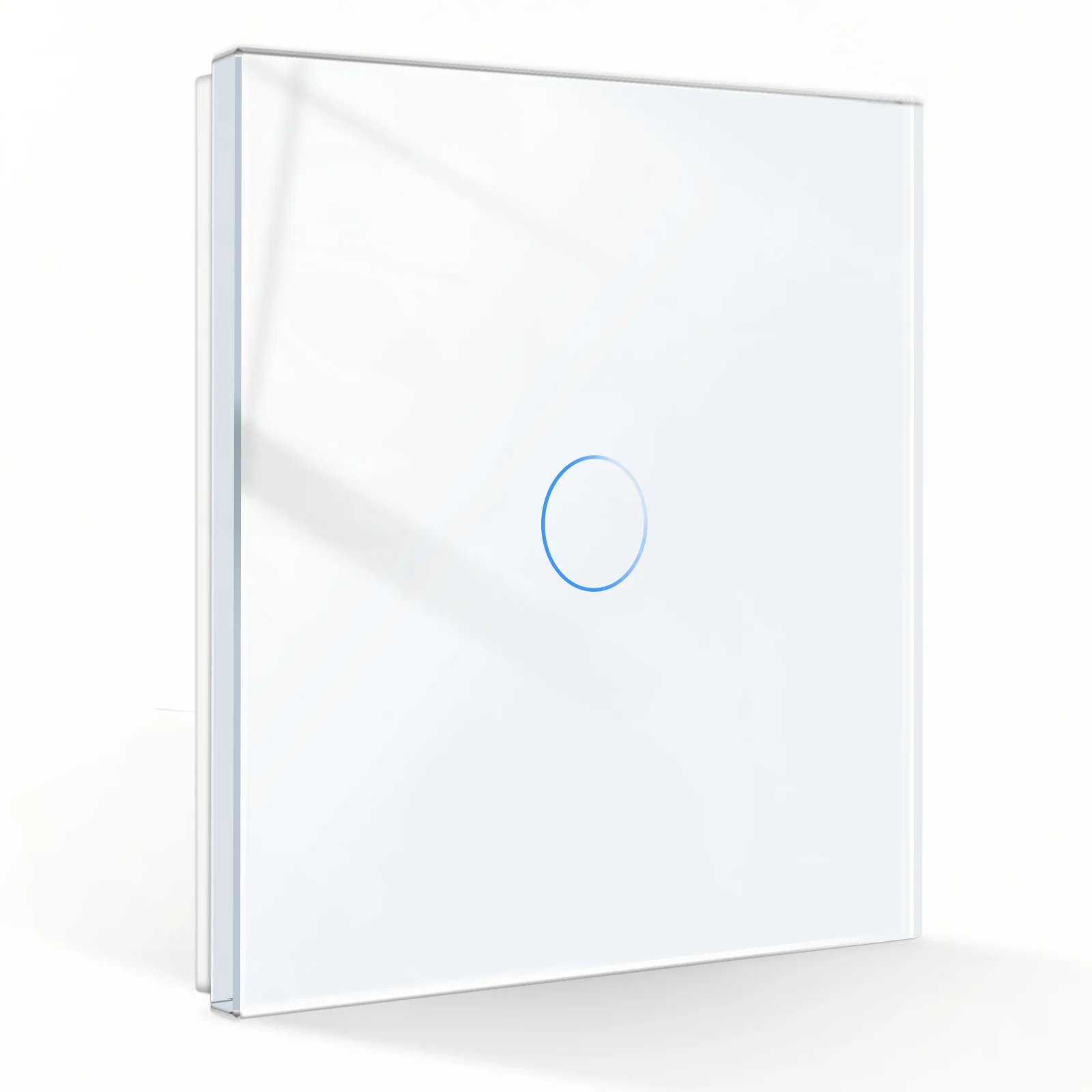 Bingoelec 1/2/3Gang 3Way Wall Light Switches Stairs Touch Switches Glass Sensor Panel EU Standard Blue Backlight 3pack