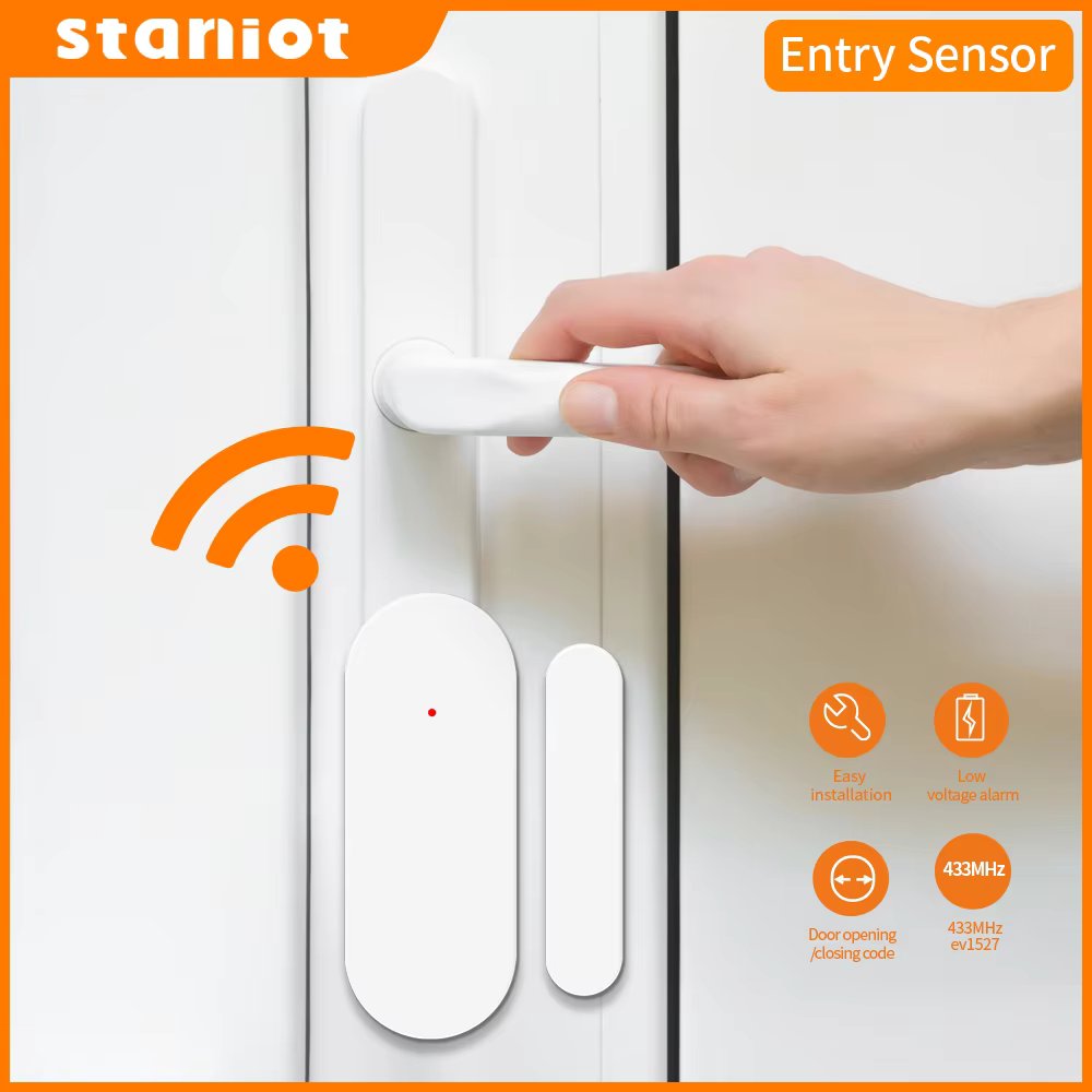 Staniot DS100 Tuya 433mhz Alarm Accessories Smart Remote Control Wireless Door and Window Alarm Sensor Door Open/Closed Detecors