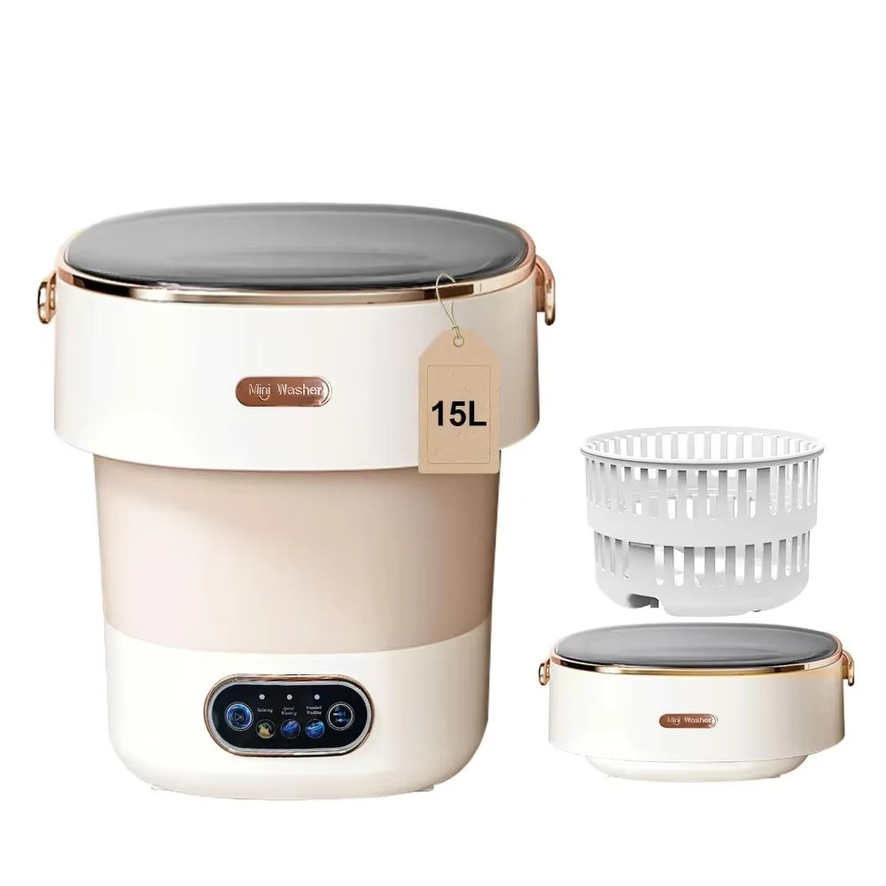Portable Washing Machine, 15L, Upgraded Motor Cleaning Small Washer for Underwear, Baby Clothe, Apartment, RV, Travel, Camping