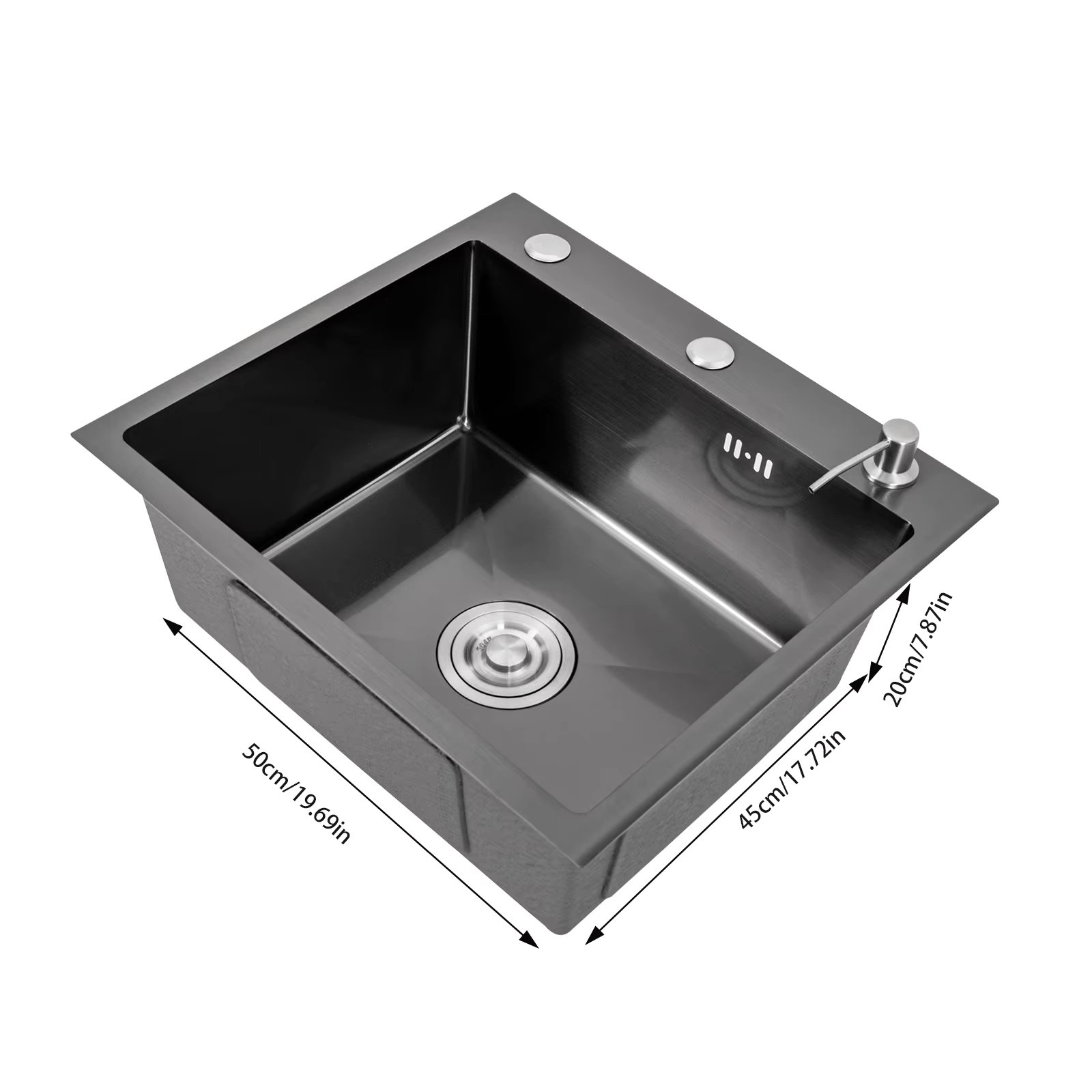 Stainless Steel Kitchen Sink with Soap Dispenser Kitchen Sink Set with Tube Without Faucet