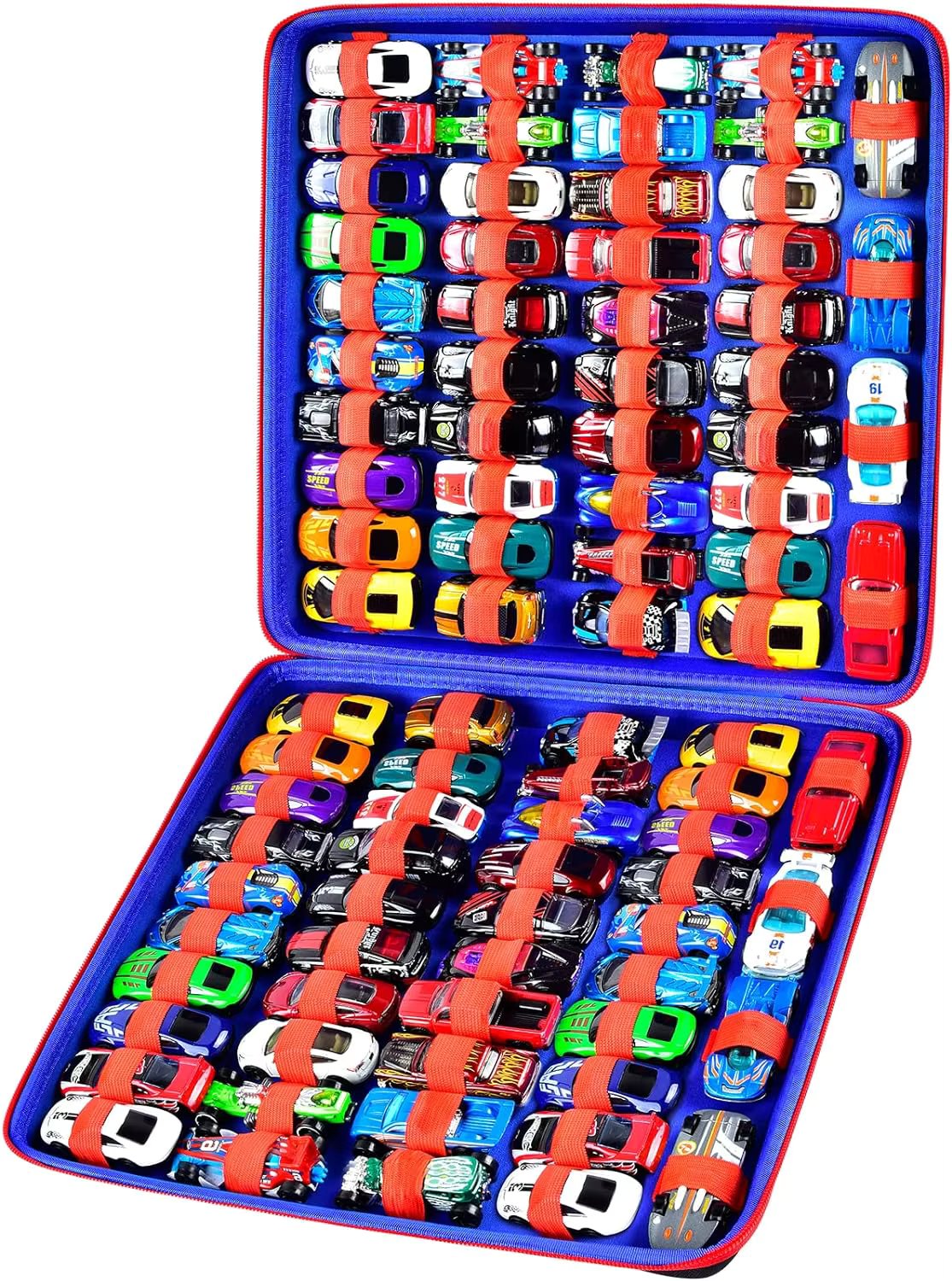 Toy Storage Organizer Case Compatible with Hot Wheels Car, Matchbox Cars, Portable， Fit for 88 Toys Car (Box Only)