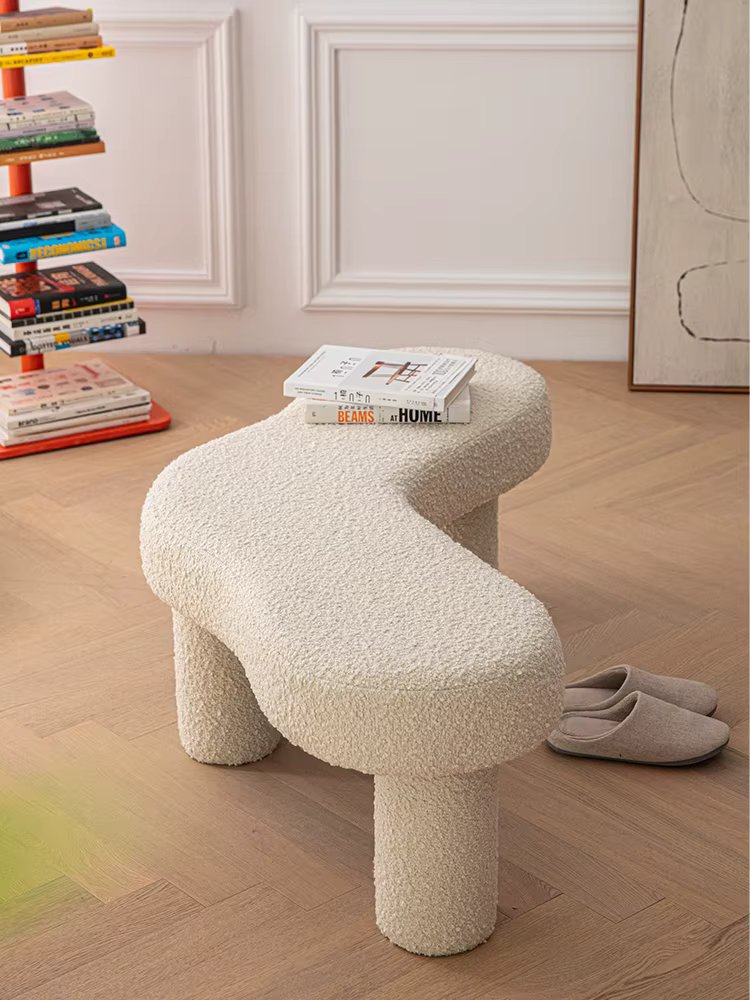 Nordic Velvet Sofa Stools, Hallway Bench, Mobile Furniture, Living Room, Leisure Stool, Modern Shoe Changing Bench, Customized