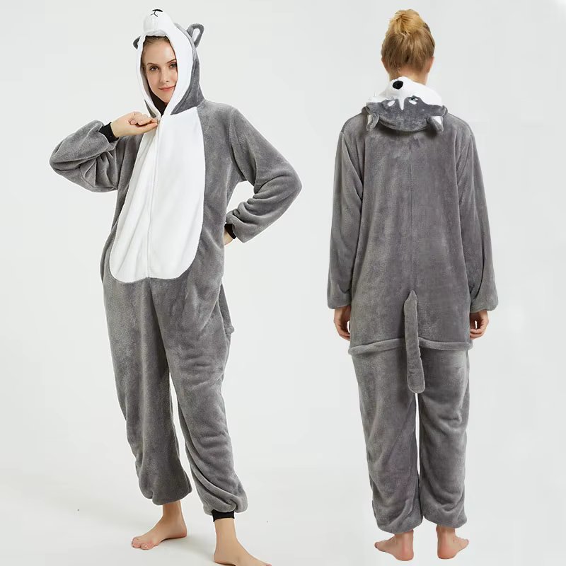 Adults Animal Onesies Unicorn Pajamas Couple Sleepwear Women Men Winter Unisex Kigurumi Costumes Cartoon Flannel Rabbit Pajamas