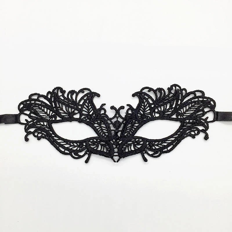 Black Color Sexy Women Lace Masquerade Mask for Carnival Halloween Half Face Cosplay Masks Festive Animal Party Supplies