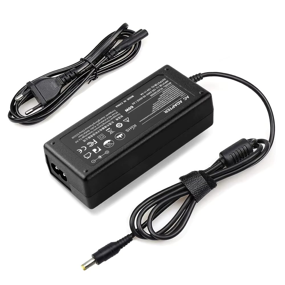 AC/DC Adapter Power Transformer 100-240V 5A Plug Power Supply for Laptop Consoles LED Strip with European Jack, Voltage and Temperature Protection