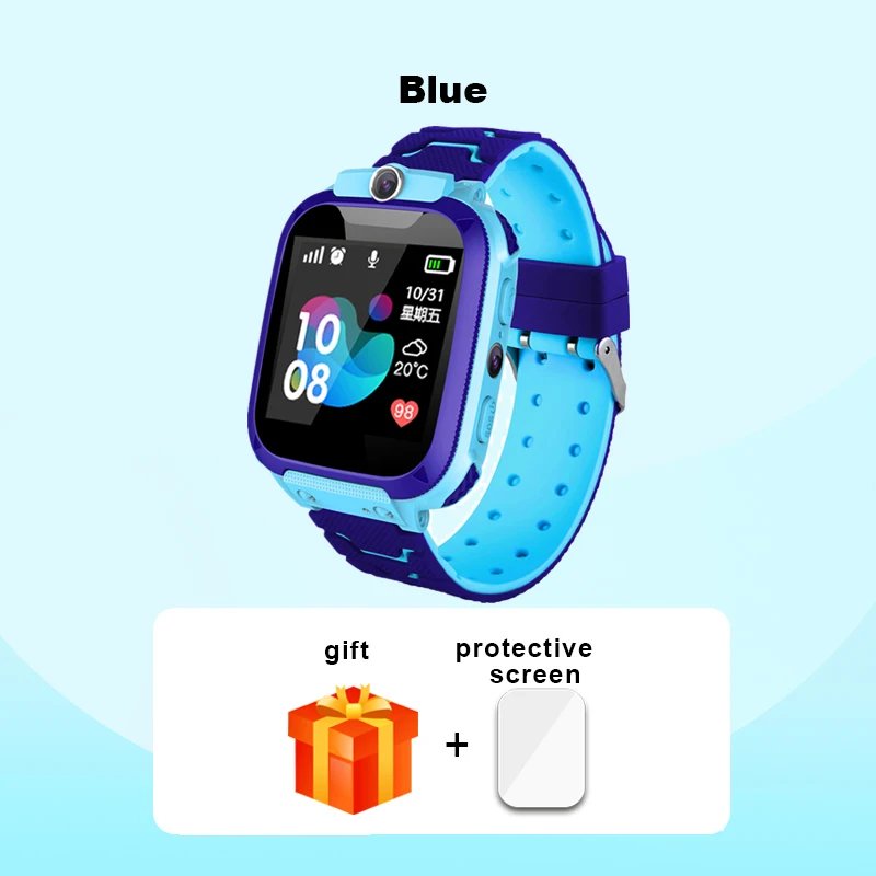Q12 2G Kids Smart Watch SOS Photo Camera Phone Voice Call LBS Location Waterproof Child Clock Smart Watch Gift For IOS Android ﻿