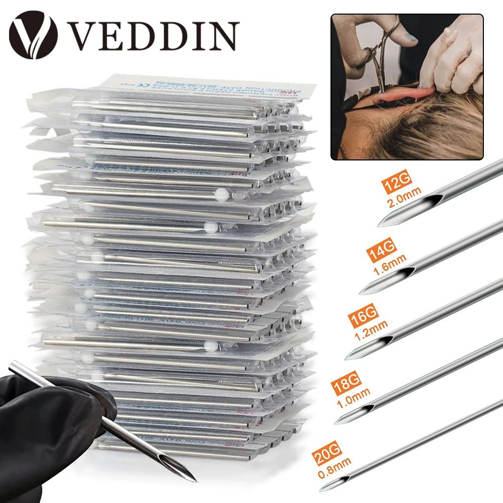 12G 14G 16G 18G 20G 5/10/30/50/100pcs Piercing Needles Disposable Body Piercing Needles Ear Nose Navel Nipple Piercing Kits