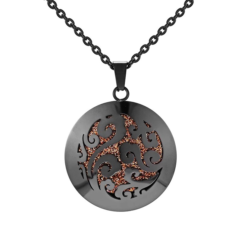 New Design Simple Aromatherapy Diffuser Locket Perfume Essential Oil Necklace Stainless Steel Locket with Felt Pads For Woman