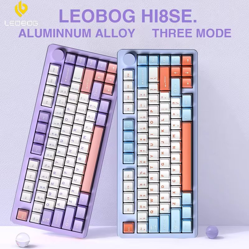 LEOBOG Hi8SE Gasket Wireless Mechanical Keyboard Aluminium Alloy 3 Mode 3/5 Pin RGB Backlit Customize Hot Swap Gamer Keyboard