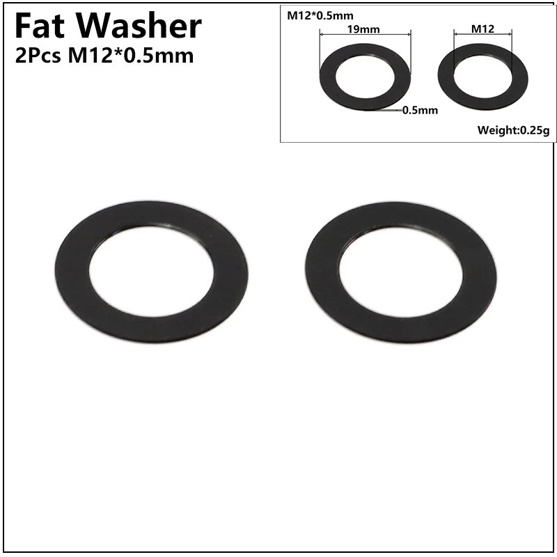 2Pcs M12x0.5mm Flat