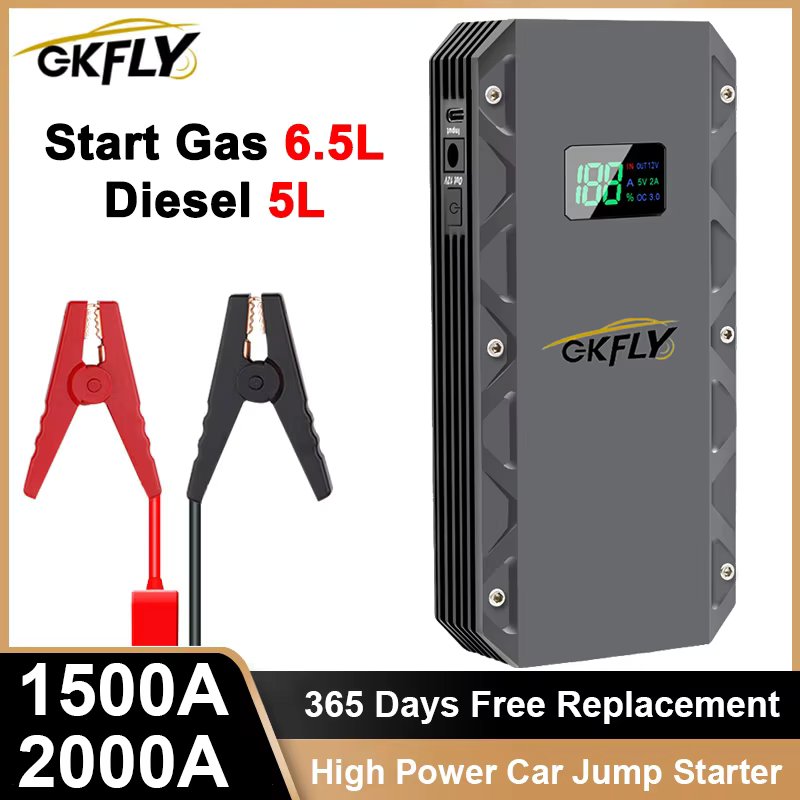 GKFLY Jump Starter Power Bank 2000A /1500A Portable Car Battery Starter For 12V Car Emergency Booster Starter Starting Device