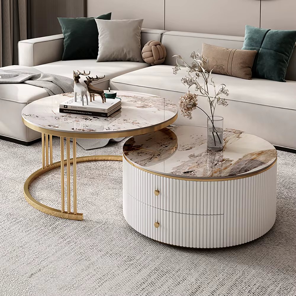 Design Simple Coffee Tables Modern Aesthetic Minimalist Unique Coffee Tables Glam Round Stolik Kawowy Living Room Furniture